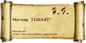 Horvay Ildikó névjegykártya